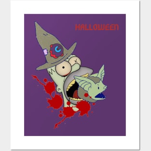 funny halloween Posters and Art